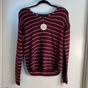 SO kohl’s maroon sweater! Thick but would go over cami.